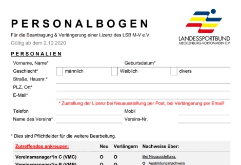 Download Personalbogen