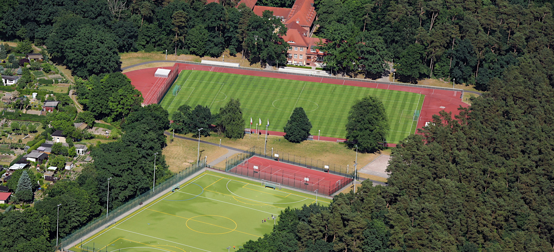 Luftaufnahme der Sportschule Güstrow des LSB MV